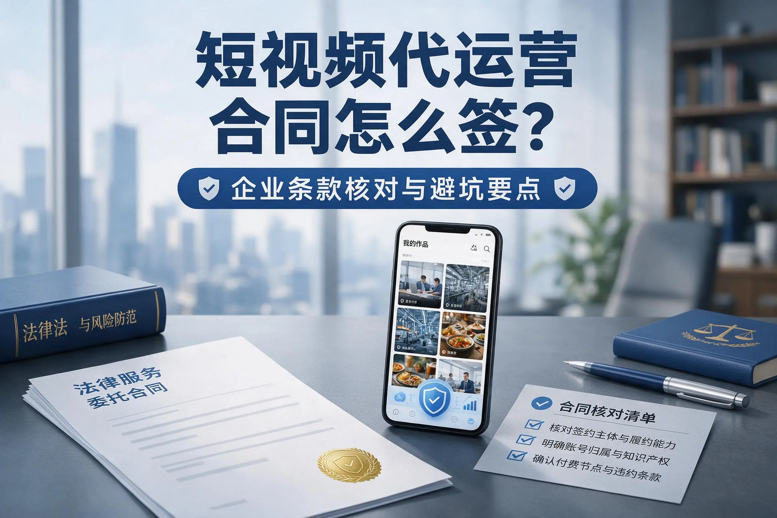 短视频代运营合同怎么签?阳江企业条款核对与避坑要点