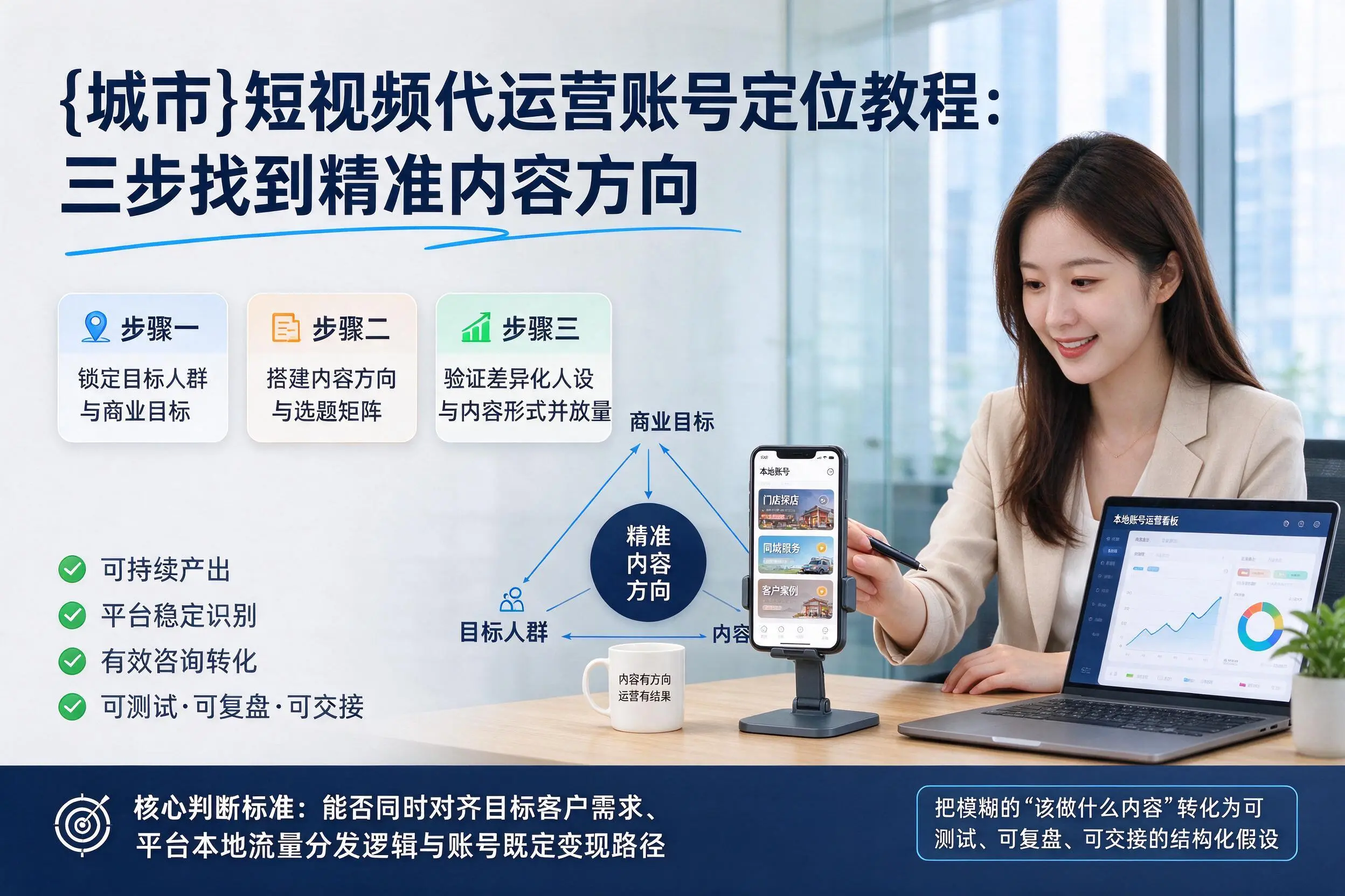 阳江短视频代运营账号定位教程:三步找到精准内容方向