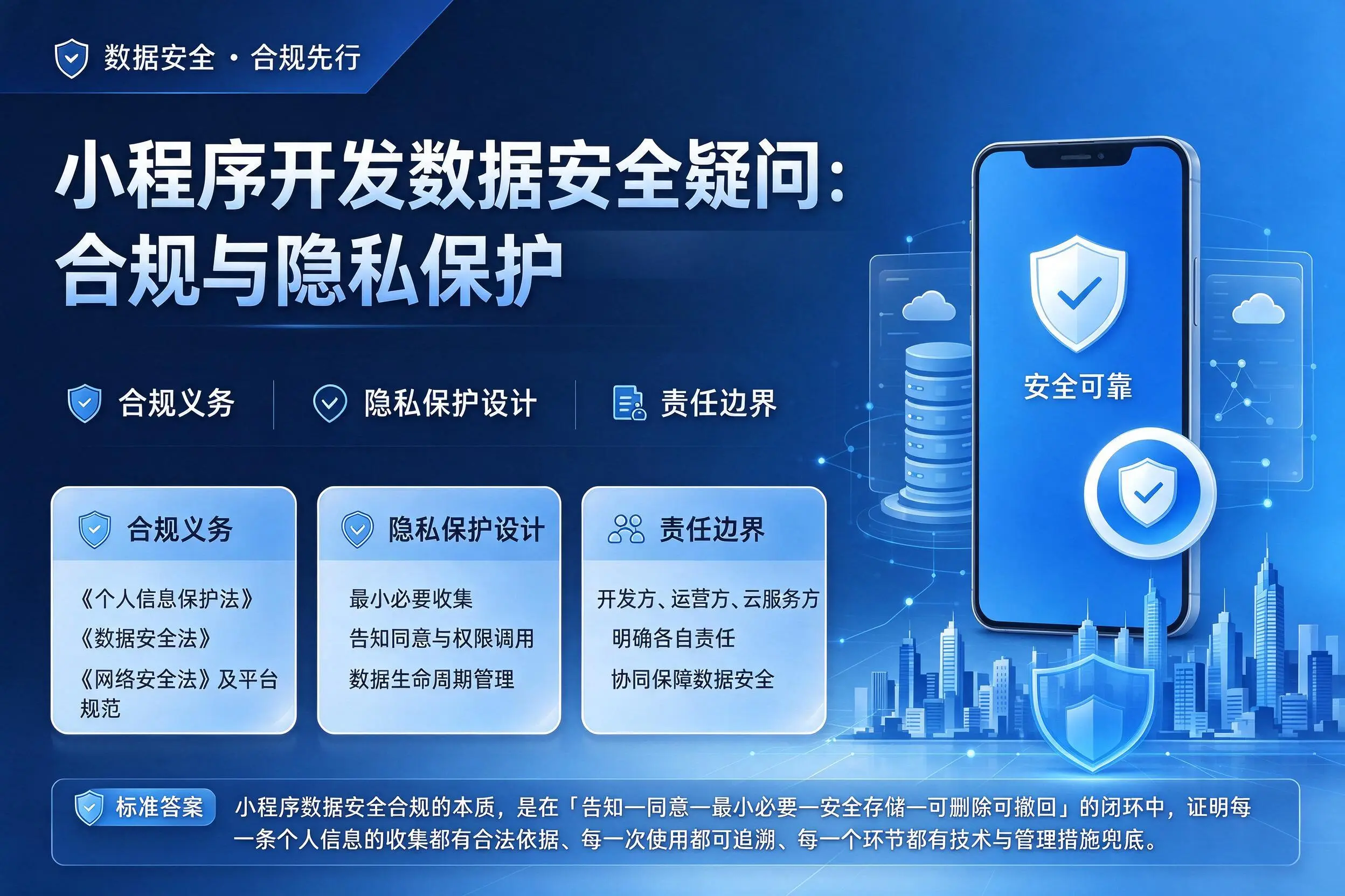 阳江小程序开发数据安全疑问:合规与隐私保护