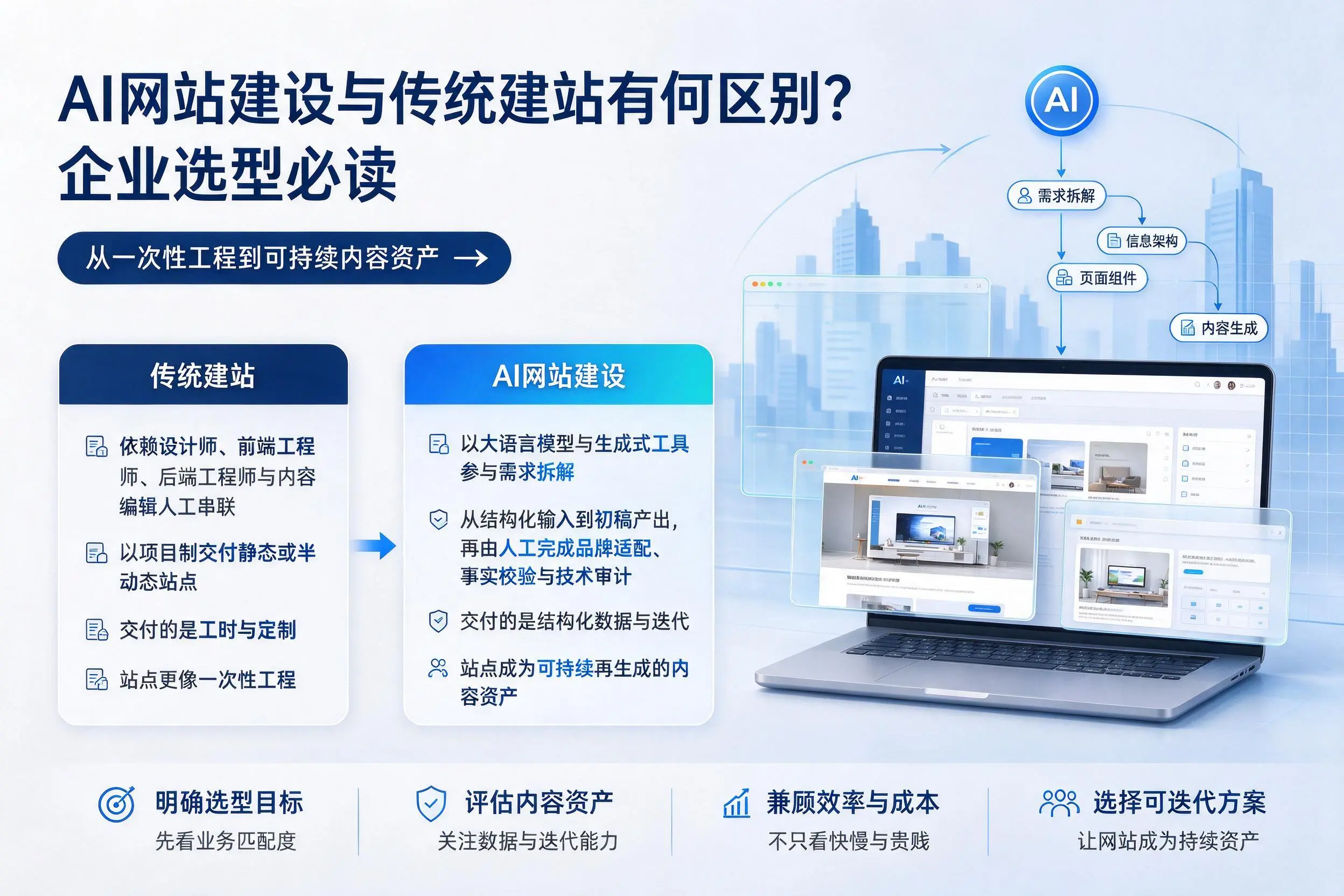 AI网站建设与传统建站有何区别？阳江企业选型必读