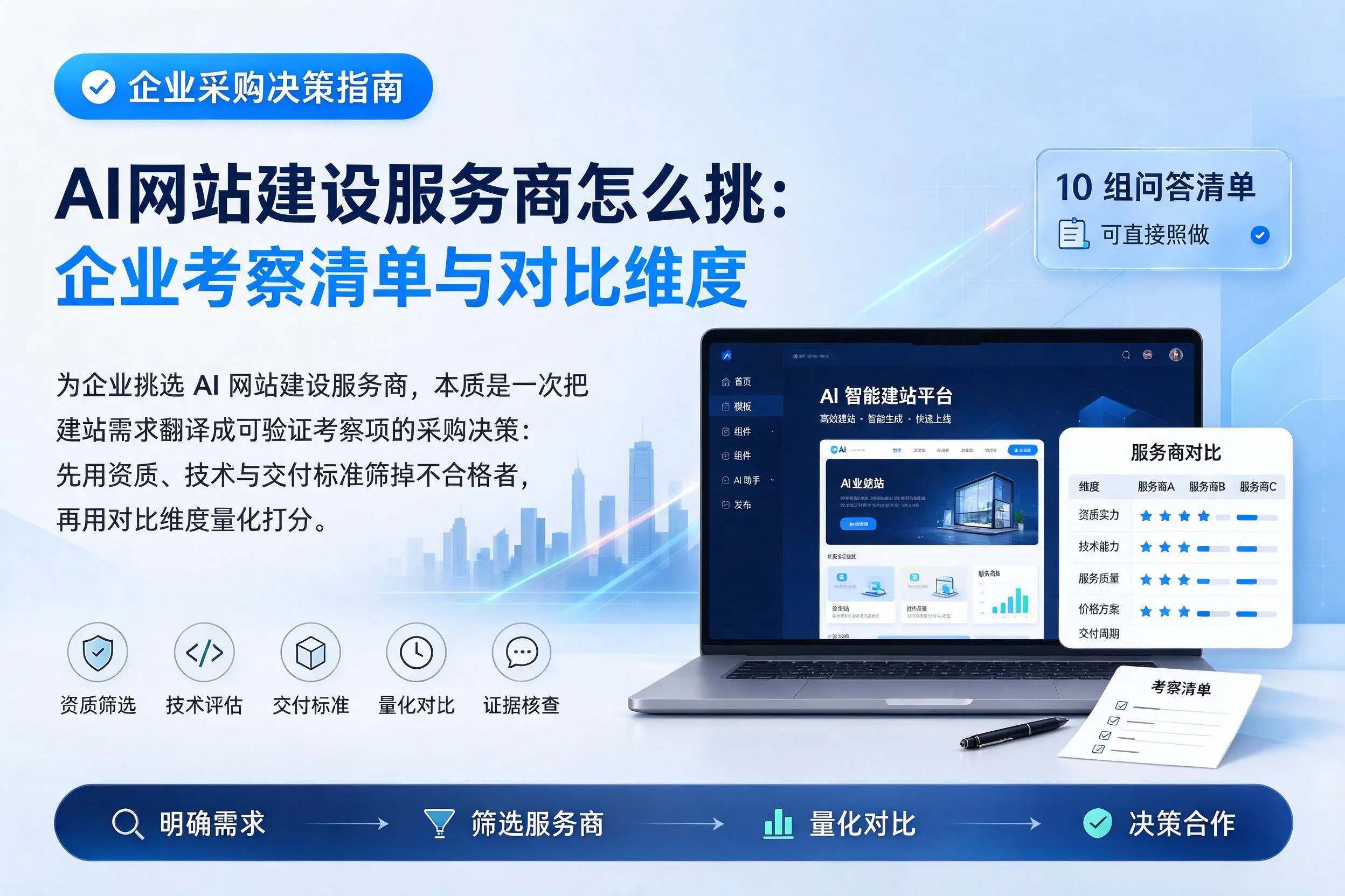 AI网站建设服务商怎么挑:阳江企业考察清单与对比维度