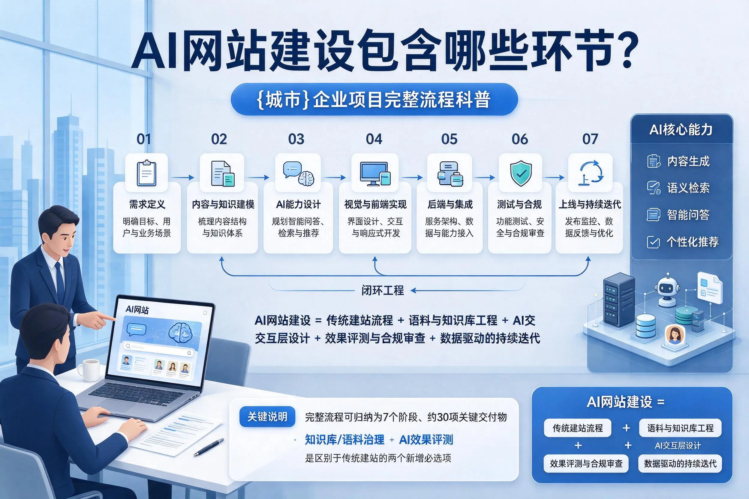 AI网站建设包含哪些环节?阳江企业项目完整流程科普